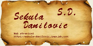 Sekula Danilović vizit kartica